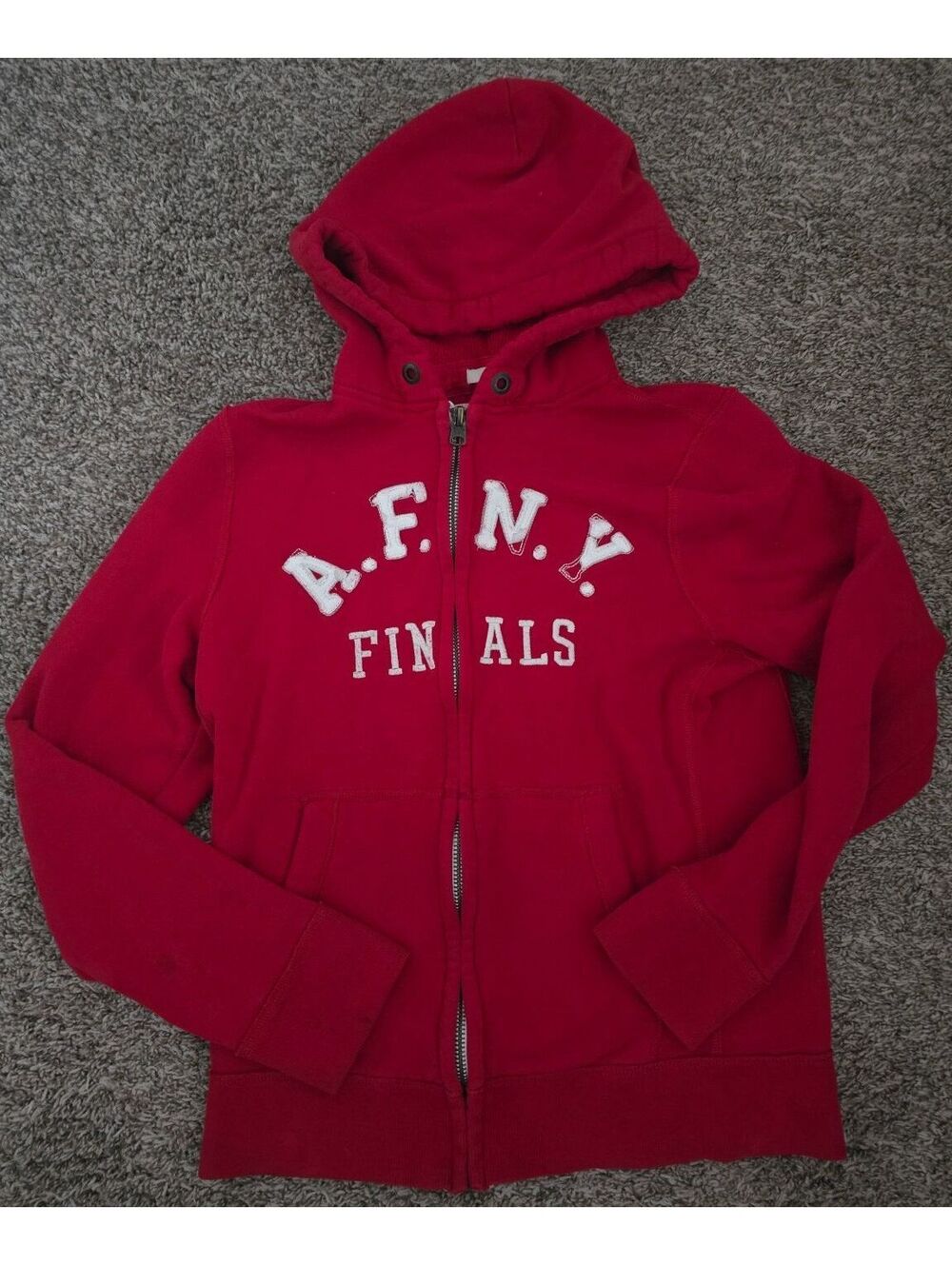 Abercrombie & Fitch Red Muscle Fit Hoodie Sweatshirt Size L